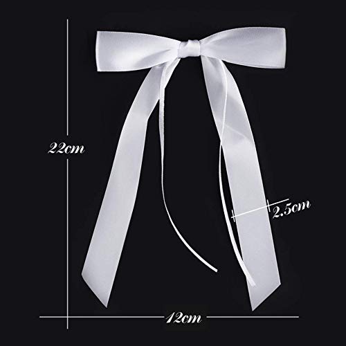 VGOODALL 100 STK. Autoschleifen Antennenschleifen Weiß Dekoschleifen Handgemacht Satinband für Auto Hochzeit Dekoration Feste