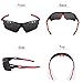 Ewin E01 Polarized Sports Sunglasses with 3 Interchangeable Lenses for Men Women Golf Baseball Volleyball Fishing Cycling Driving Running Glasses(Black&Red)