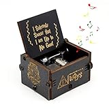 Leegoal Hary Poter Music Box, Hand Crank Musical Box Carved Wooden,Play The Sweet of Song, Merry Christmas Theme Gift