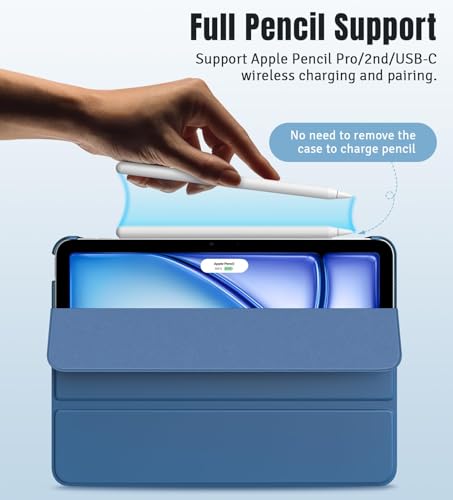 TiMOVO Cover for iPad Air 11 inch (M4 2026/M3 2025/M2 2024), iPad Air 5th/4th Gen (2022/2020) 10.9 Inch Case, Ultra Thin Lightweight Semi-Transparent Hard Cover, Abyss Blue