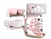 DreamPartyWorld Moon and Stars Baby Girls Crib Bedding Nursery Set Gift Bedding Pink 100% Cotton