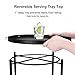 Round Metal Side Table - 20'' Tall Reversible Tray Small End Table, Modern Steel Patio/Garden/Sofa/Coffee/Bed/Nesting Tables Nightstand for Living Room Bedroom Decor Indoor Outdoor (Black)