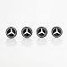 Set of 4 Fit Mercedes Benz Logo Laser Engraved Black Aluminum Metal Cap Stainless Steel Screw for Car License Plate Frame