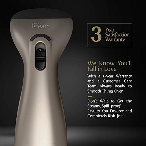Steamer for Clothes [Luxury Edition] Powerful Dry Steam. Multi-Task: Fabric Wrinkle Remover- Clean- Refresh. Handheld Clothing Accessory. for All Kind of Garments. Home/Travel [MS208 Gold] - 220V - Thumbnail 2