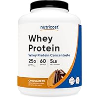 Nutricost Whey Protein Concentrate (Chocolate Peanut Butter) 5LBS - Gluten Free & Non-GMO
