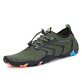 Mens Womens Water Shoes Quick Dry Barefoot for Swim Diving Surf Aqua Sports Pool Beach Walking Yoga Green 4.5