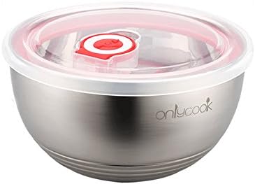 Onlycook Premium Stainless Steel Bowls Seal Valve Alternative Soup Rice Bowls Drop Resistance (13, with lid)