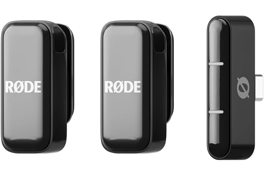 RØDE Wireless Micro - Compact Wireless Microphone, Two Mics with Charge Case for Smartphone Content Creation - USB-C, Black