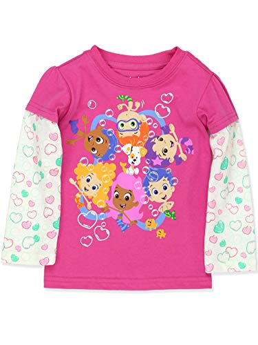 Bubble Guppies Toddler Girls Long Sleeve T-Shirt Tee (2T, Dark Pink)
