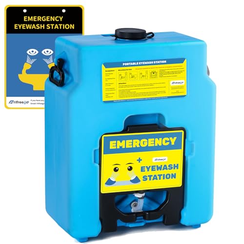 Frifreego Portable Eye Wash Station Emergency Eyewash Station, Wall Mounted Heavy Duty Eyewash