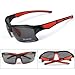 RIVBOS RB302 Polarized Sports Glasses Casual Cycling Sunglasses (Black&Red)