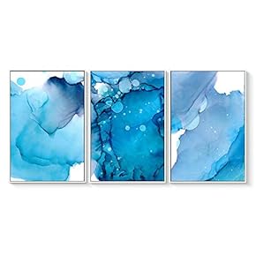 3 Piece Floating Framed Canvas Wall Art for Living Room, Bedroom Abstract Canvas Prints for Home Decoration Ready to Hang - 16"x24"x3 Panels