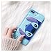 Blue Stitch Leather Case with Card Holder Stand for iPhone 7 Plus / 8 Plus 7+ 8+ 7Plus 8Plus Large Size Disney Cartoon Protective Pratical Shockproof Cute Lovely Chic Gift Kids Boys Girls Little Girls