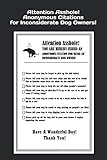Attention Asshole! Anonymous Citations for Inconsiderate Dog Owners! by