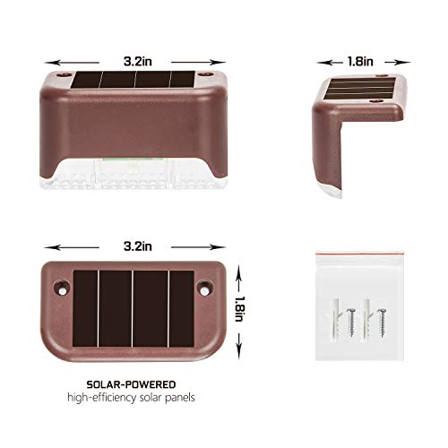 Otdair Solar Deck Lights, 16 Pcs Solar Powered Step Dock Lights Outdoor Waterproof Lighting for Railings, Patio, Stair, Yard, Path and Driveway (Warm White) - Thumbnail 3