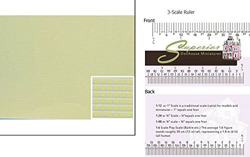 Dollhouse Miniature Tile 1 8 Sq 12 X 16 Yellow