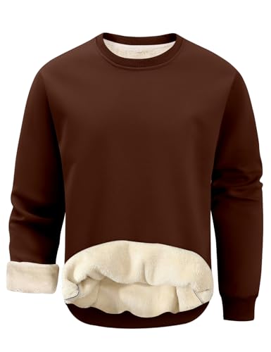 Gihuo Men's Crewneck Sherpa Lined Sweatshirt