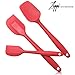 MaxDare Silicone Spatulas and Spoon Set, One-Piece Design Heat Resistant Dishwasher Safe Kitchen Utensil for Baking Cooking Stirring, Non Stick BPA-Free Food Grade Rubber, Set of 6, Red