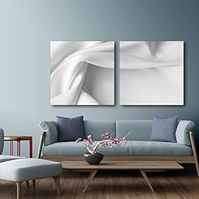 2 Piece Canvas Wall Art for Living Room Bedroom Home Artwork Silk Paintings Ready to Hang - 12"x12" x 2 Panels