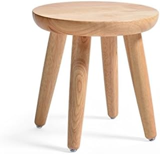 AIDELAI Stool chair Creative Solid Wood Round Dining Table Stool Fashion Low Stool Dressing Stool Saddle Seat (Color : Natural, Size : S)