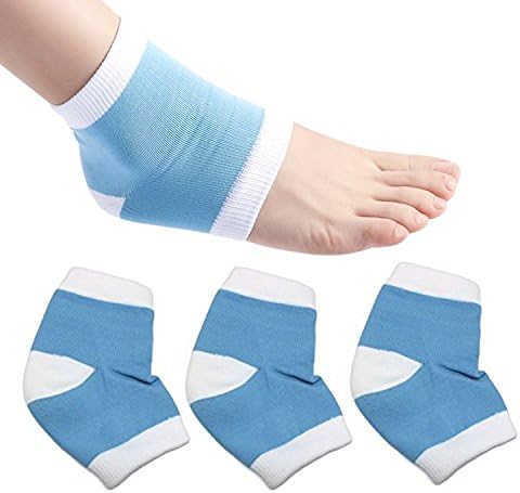 Moisturizing Gel Heel Socks Open Toe Sock for Hiker Climber Dry Hard Cracked Skin Care, GHS01 Soft Ventilate Cotton Day Night Foot Heel Care Protector Recovery Moisturizer Sleeve (Blue x 2 Pairs)