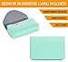 FYY Handmade Premium PU Leather Business Name Card Case Universal Card Holder with Magnetic Closure (Hold 30 pics of Cards) Mint Green