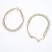 Duel on Jewel Royale Ethnic Indian Bollywood Rajwada Antique Gold Payal Anklet Pair with White Stones