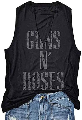 Oriental Pearl Guns N' Roses Cut Out Tank Tops Womens Summer Sexy Hollow Out V Neck T Shirt