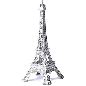 JoyFamily Eiffel Tower Decor,7Inch (18cm) Metal Paris Eiffel Tower Statue Figurine Replica Drawing Room Table Decor Jewelry Stand Holder for Cake Topper,Gifts,Party and Home Decoration