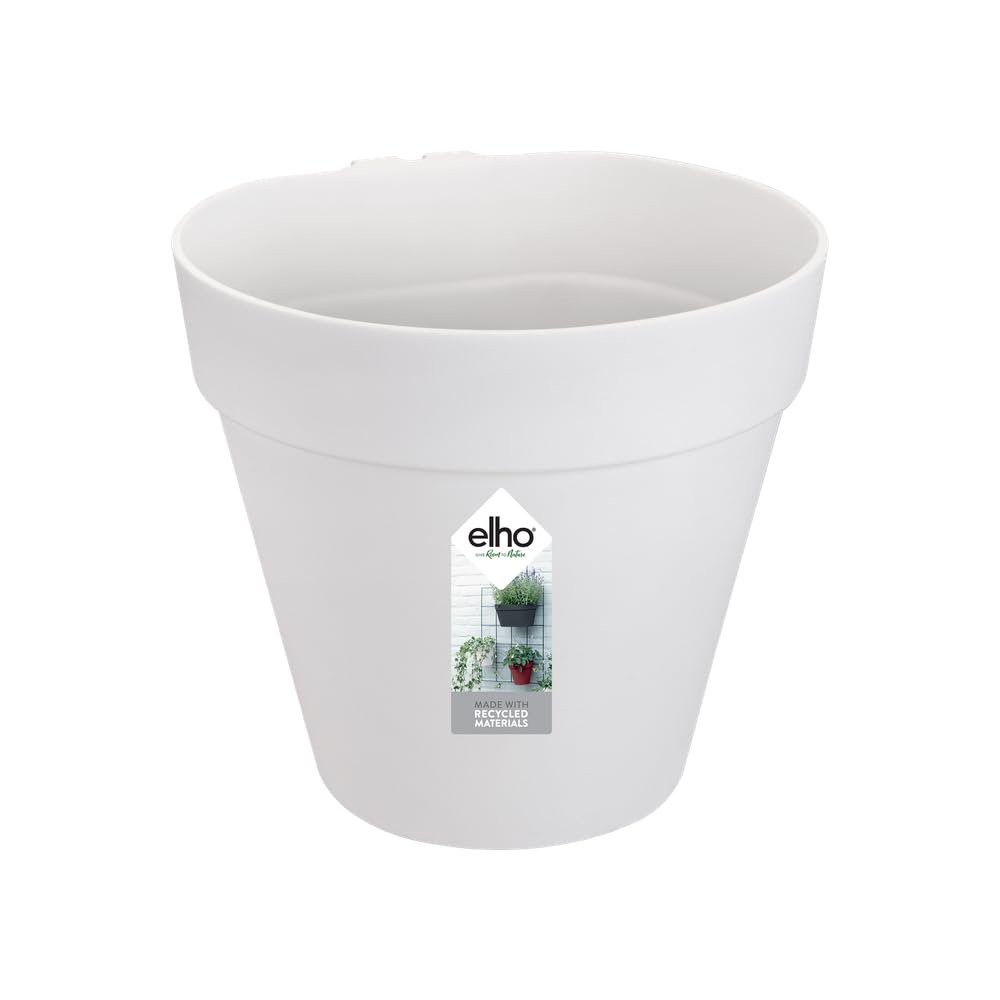 elho Loft Urban Green Wall Pot Single 15 - Flower Pot for Outdoor - 100% Recycled Plastic - Ø 15.0 x H 13.5 cm - White/White