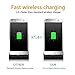 Fast Wireless Charger 2 Coils QI Wireless Charging Stand for Samsung Galaxy S7 S7 Edge, Note 5, S6 Edge Plus and Other Qi-Enabled Devices
