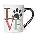 Cottage Creek Dog Mug Large 18 Ounce Ceramic Paw Print LOVE Dog Coffee Mug/Dog Lover Mug [White]