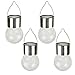 Set of 4 Color Changing & Warm White LEDs Crackle Glass Hanging Lights by SOLAscape