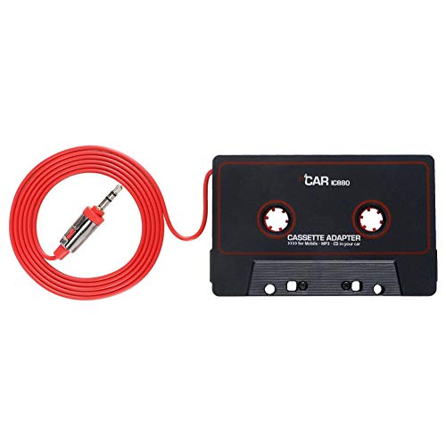 HsgbvictS Travel Cassette Adapter Car Electrical Appliances Adapter Retro Music Converter MP3 Smartphones Travel Cassette Adapter Tape for Cars - Black