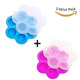 Blissful 2 Pack Silicone Egg Bites Mold for Instant Pot Accessories - Fits Instant Pot 5,6,8 qt Pressure Cooker, Freezer Tray with Lid, Reusable Storage and Baby Food Container