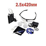 Zorvo Brand New Black Dentist Dental Surgical Medical Binocular Loupes 2.5X 420mm Optical Glass Loupe +Dental LED Head Light Lamp (Black)