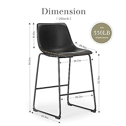 JHK Dining Chairs, Bar Stools Set of 4, 26 inch