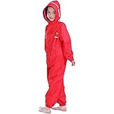 Sayyea Toddler Kids Rain Suit for Boys Girls One Piece Hoodie Waterproof Coverall Lightweight Rain Jacket 2-12 Years