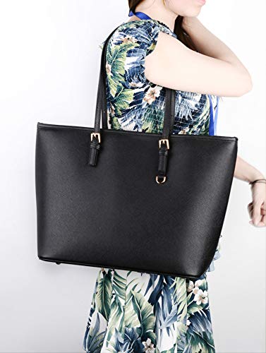 COOFIT Black Tote Purses and Handbags for Women, Tote Handbags Women Purses Shoulder Bag Pocketbooks Purses