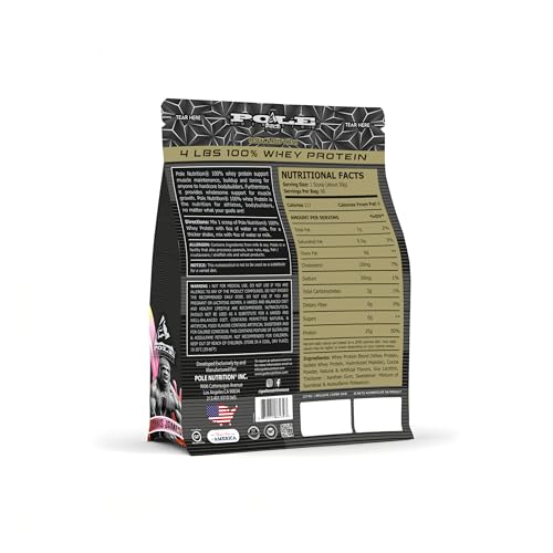 Pole Nutrition Whey Protein | Lean Muscle Shake | High Protein, Zero Sugar (1.81 Kg) | Supports Recovery & Muscle Growth (4 Lbs, NEPOLITAN ICE CREAM)
