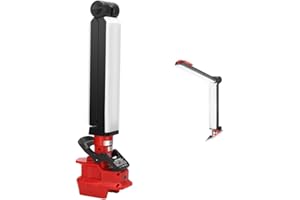 CHOERINTON 2400LM LED Work Light for Milwaukee M18 18v Lithium Battery ,270 Degree Rotating Flashlight Clip on Lantern for Car Repair Camping Emergency Lighting with USB Phone Charge Port,Hooks(Light Only)