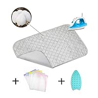 Nnty Gluck Upgraded Thick Ironing Blanket,Portable Ironing Mat with Silicone Pad,and Press Ironing Cloth Mesh,Heat Resistant Ironing Pad Cover for Washer,Dryer,Table Top,Countertop,Iron Anywhere