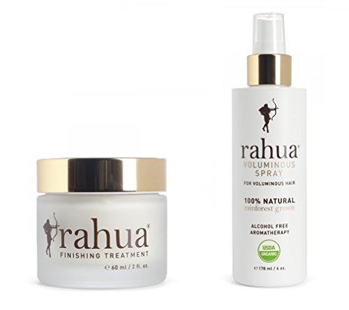 Rahua Finishing Treatment and Voluminous Spray Bundle with Rahua Nut Oil, Ungurahua Oil, Honeysuckle Flower Extract, Raspberry Leaf Extract, Jojoba Oil and Lemon Peel Extract, 2 fl. oz. and 6 fl. oz.