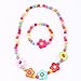 Unijew Kids Jewelry Colorful Flower Fashion Jewelry for Girls Necklace Bracelet Set For Little Girls Children