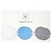 Chloe Elizabeth Circle Dots Paper Party Garland Streamer Backdrop (10 Feet Long) - Blue, Gray, White