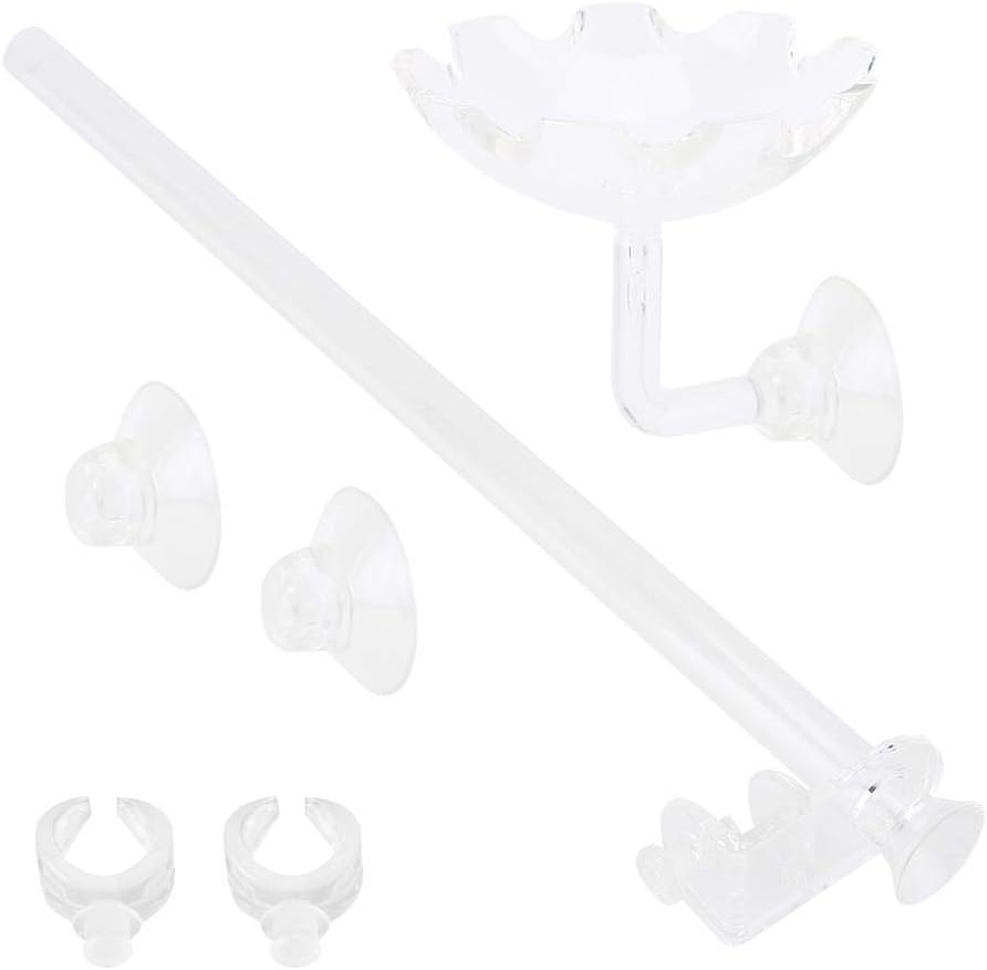 3PCS Shrimp Feeding Tube,Aquarium Glass Shrimp Feeding Tube Food Dish Pipe Holder Acrylic Fish Tank Shrimp Feeder Tube with Holder Clip Feeding Bowl Set Aquarium Accessory(35cm)