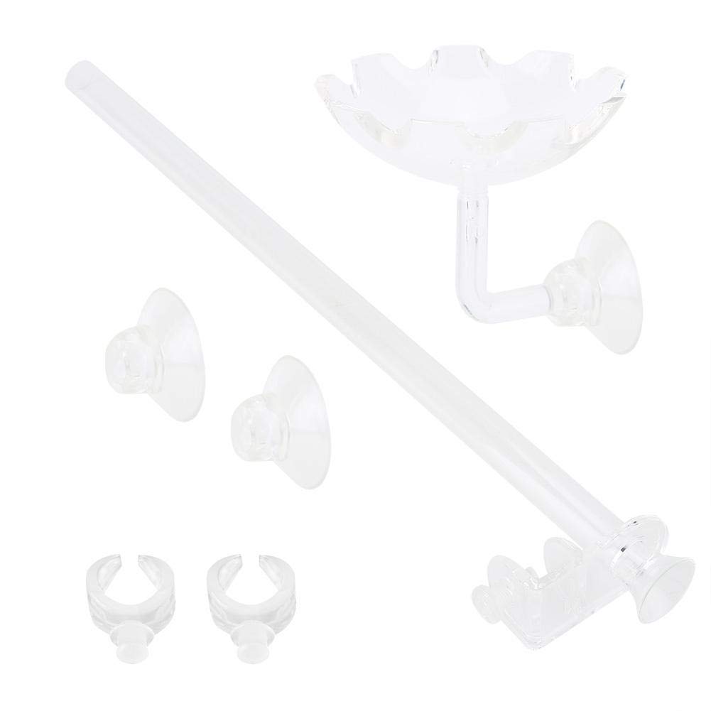 3PCS Shrimp Feeding Tube,Aquarium Glass Shrimp Feeding Tube Food Dish Pipe Holder Acrylic Fish Tank Shrimp Feeder Tube with Holder Clip Feeding Bowl Set Aquarium Accessory(35cm)