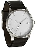 Mens Analog Quartz Watch,POTO On Clearance Leather Band Alloy Dress Wrist Watch Gift Watches RY-429 (black+white)