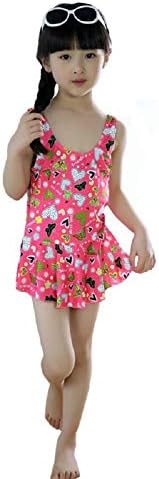THE MORNING PLAY Infant Girl's Poly Cotton 1 Piece Swimsuit Swimwear Swimming Costume Baby Girls for 2 Years to 10 Years