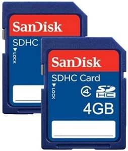 SanDisk SDSDB2L-004G-B35 4 GB Class 4 SDHC Flash Memory Card (Pack of 2)
